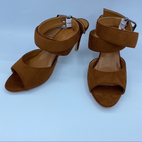 XYD Elegant Suede Open Toe Cross Strap Sandals - Picture 4 of 10